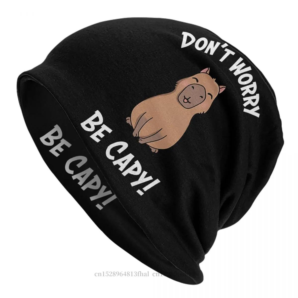 Capybara-동물 스컬리 비니 캡 남녀 공용, 얇은 캡티 모자, 봄 가을 보닛 모자, 스키 모자